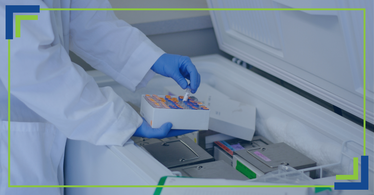 A scientist using a controlled rate freezer